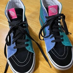 Vans Kids High-Top Sneakers - Black, Blue, and Green